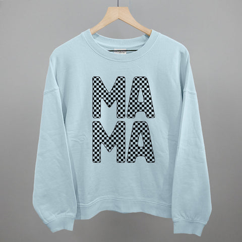 Checkered Tee Shirt - Mama Stacked Checkered | Soft Cotton, Corded Material Shirt