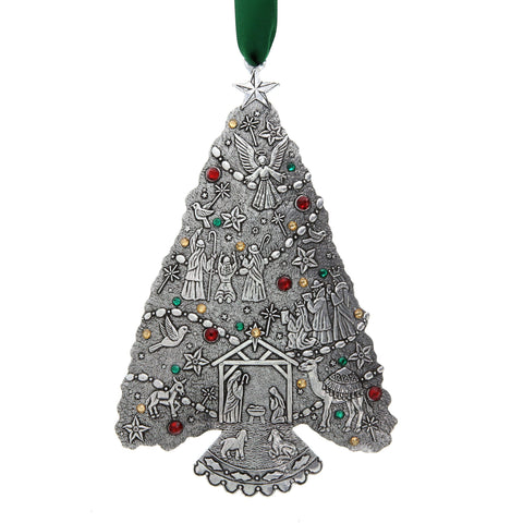O Holy Night Christmas Tree – Handcrafted Aluminum Ornament with Austrian Crystals