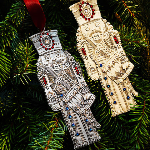 Nutcracker Prince Ornament – Handcrafted Bronze Christmas Tree Decoration with Austrian Crystals