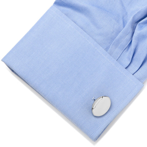 Stainless Steel Engravable Football Cufflinks