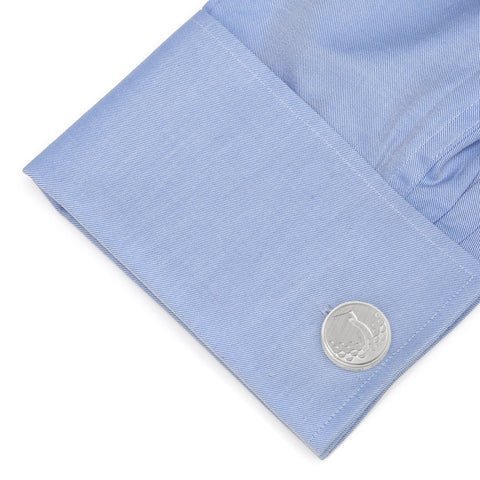 Golf Silver Cufflinks – Men's Brushed Metal Golf-Themed Accessories Gift