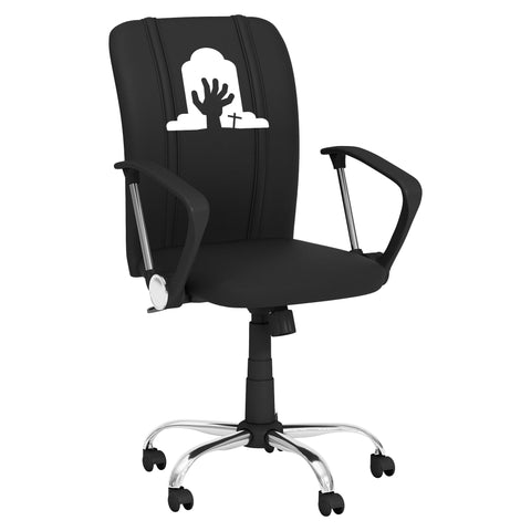 Curve Task Chair with Ghoulish Rising Hand Halloween Logo