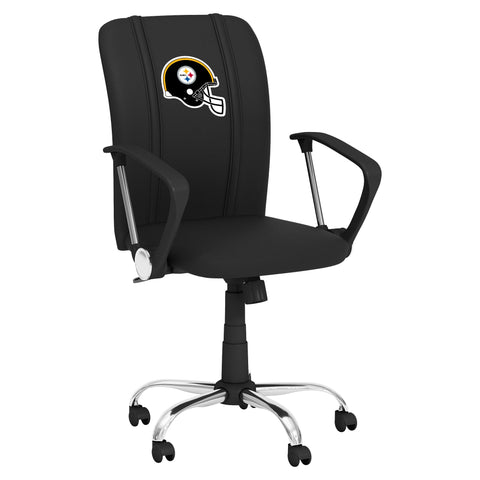 Curve Task Chair with  Pittsburgh Steelers Helmet Logo NFL Furniture Zipchair   