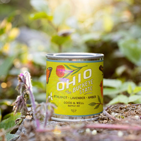 Ohio State Candle – Hand Poured Aromatherapy Candle With Lavender & Amber Scent