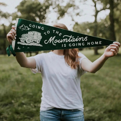 Going to the Mountains is Going Home Vintage Inspired Pennant Vintage Inspired Pennant Oxford Pennant   