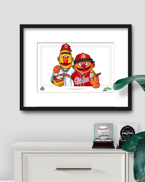 Bert and Ernie x Ohio State Limited Edition Art Print