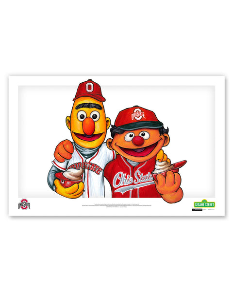 Bert and Ernie x Ohio State Limited Edition Art Print