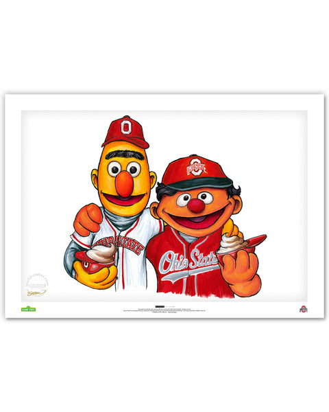 Bert and Ernie x Ohio State Limited Edition Art Print