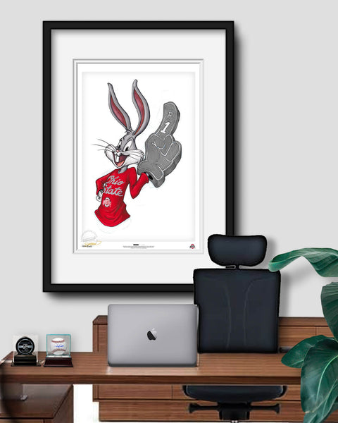 Rabbit Hockey Fan x Ohio State Bugs Bunny Limited Edition Art Print