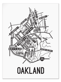 Oakland, Pittsburgh Street Map College Map Prints School Street Posters White Background / Black Map 11" x 14" Poster