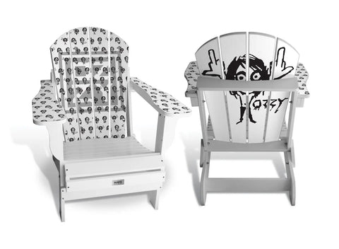 Ozzy Osbourne Cartoon Adirondack Chair - Officially Licensed Entertainment Series Chair mycustomsportschair White  
