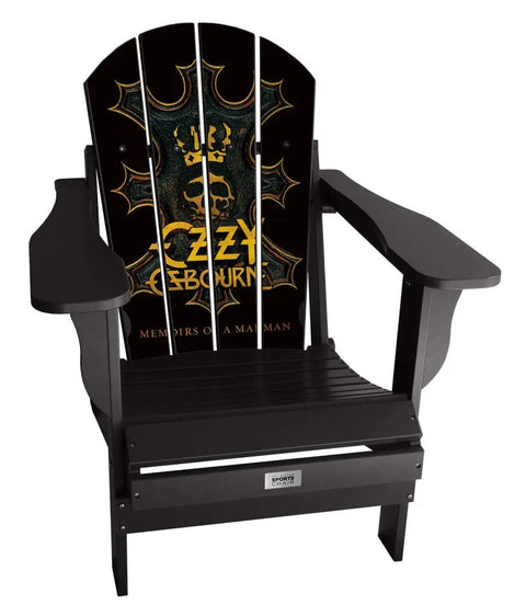 Memoirs of a Madman by Ozzy Osbourne Adirondack Chair - Officially Licensed Entertainment Series Chair mycustomsportschair Black  