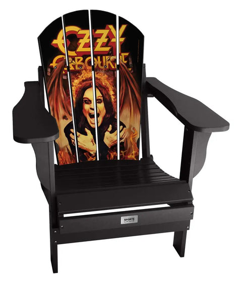 Prince of Darkness by Ozzy Osbourne Adirondack Chair -  Officially Licensed Entertainment Series Chair mycustomsportschair Black  