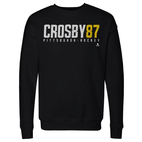 Pittsburgh Penguins Sidney Crosby Men's Crewneck Sweatshirt Men's Crewneck Sweatshirt 500 LEVEL Black S Men's Crewneck Sweatshirt