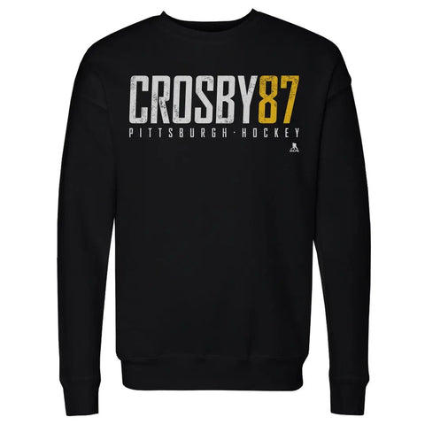 Pittsburgh Penguins Sidney Crosby Men's Crewneck Sweatshirt Men's Crewneck Sweatshirt 500 LEVEL Black S Men's Crewneck Sweatshirt