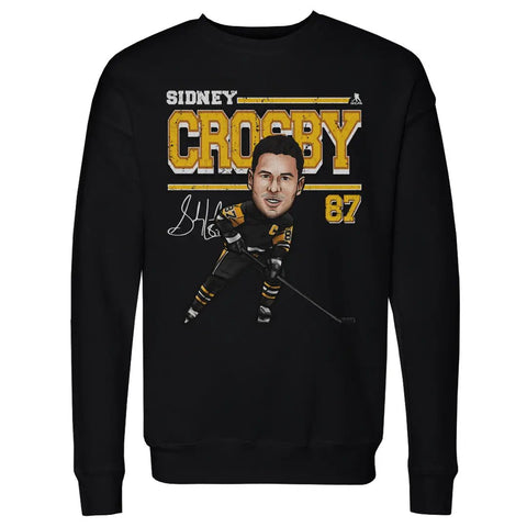 Pittsburgh Penguins Sidney Crosby Men's Crewneck Sweatshirt Men's Crewneck Sweatshirt 500 LEVEL Black S Men's Crewneck Sweatshirt