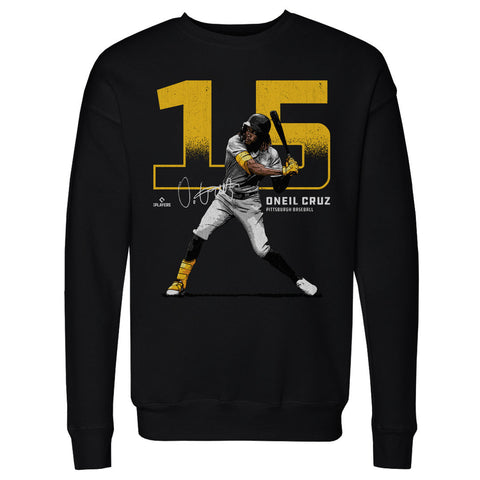 Pittsburgh Pirates Oneil Cruz Men's Crewneck Sweatshirt Men's Crewneck Sweatshirt 500 LEVEL Black S Men's Crewneck Sweatshirt