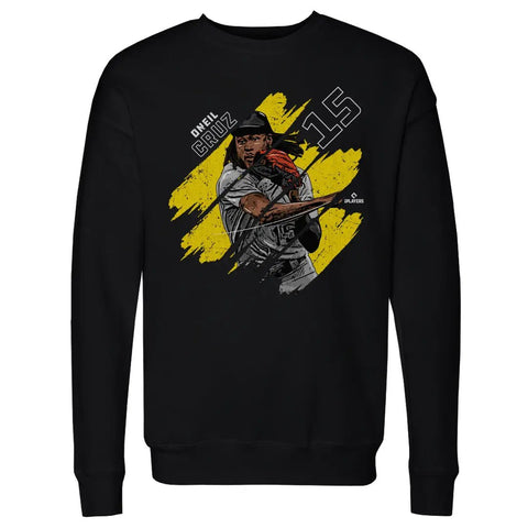 Pittsburgh Pirates Oneil Cruz Men's Crewneck Sweatshirt Men's Crewneck Sweatshirt 500 LEVEL Black S Men's Crewneck Sweatshirt