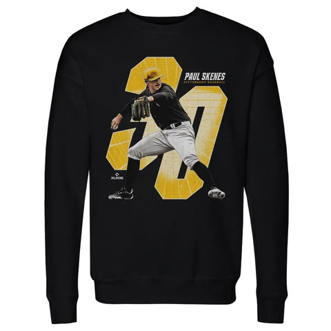 Pittsburgh Pirates Paul Skenes Men's Crewneck Sweatshirt Men's Crewneck Sweatshirt 500 LEVEL Black S Men's Crewneck Sweatshirt