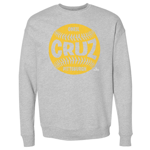 Pittsburgh Pirates Oneil Cruz Men's Crewneck Sweatshirt Men's Crewneck Sweatshirt 500 LEVEL Heather Gray S Men's Crewneck Sweatshirt