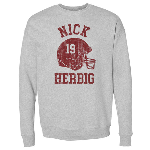 Nick Herbig College Helmet Font Men's Crewneck Sweatshirt Men's Crewneck Sweatshirt 500 LEVEL   