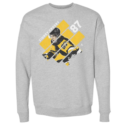 Pittsburgh Penguins Sidney Crosby Men's Crewneck Sweatshirt Men's Crewneck Sweatshirt 500 LEVEL Heather Gray S Men's Crewneck Sweatshirt