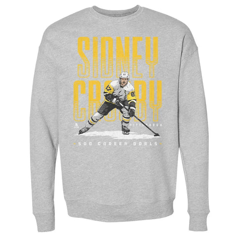 Pittsburgh Penguins Sidney Crosby Men's Crewneck Sweatshirt Men's Crewneck Sweatshirt 500 LEVEL Heather Gray S Men's Crewneck Sweatshirt