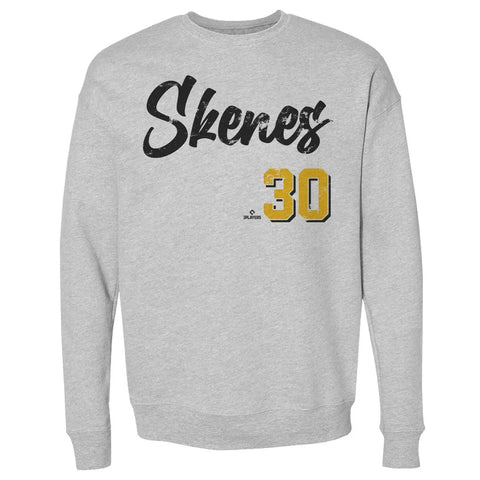 Pittsburgh Pirates Paul Skenes Men's Crewneck Sweatshirt Men's Crewneck Sweatshirt 500 LEVEL Heather Gray S Men's Crewneck Sweatshirt