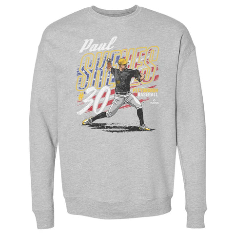 Pittsburgh Pirates Paul Skenes Pittsburgh American Flag Men's Crewneck Sweatshirt Men's Crewneck Sweatshirt 500 LEVEL   