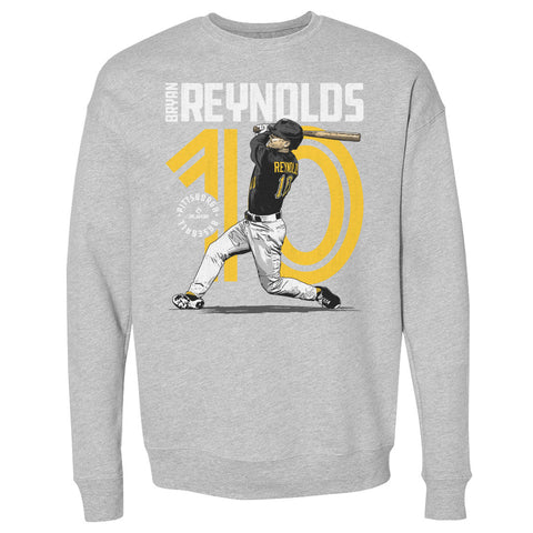 Pittsburgh Pirates Bryan Reynolds Men's Crewneck Sweatshirt Men's Crewneck Sweatshirt 500 LEVEL Heather Gray S Men's Crewneck Sweatshirt