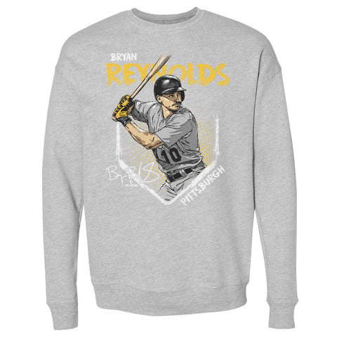 Pittsburgh Pirates Bryan Reynolds Men's Crewneck Sweatshirt Men's Crewneck Sweatshirt 500 LEVEL Heather Gray S Men's Crewneck Sweatshirt