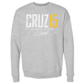 Pittsburgh Pirates Oneil Cruz Men's Crewneck Sweatshirt Men's Crewneck Sweatshirt 500 LEVEL Heather Gray S Men's Crewneck Sweatshirt