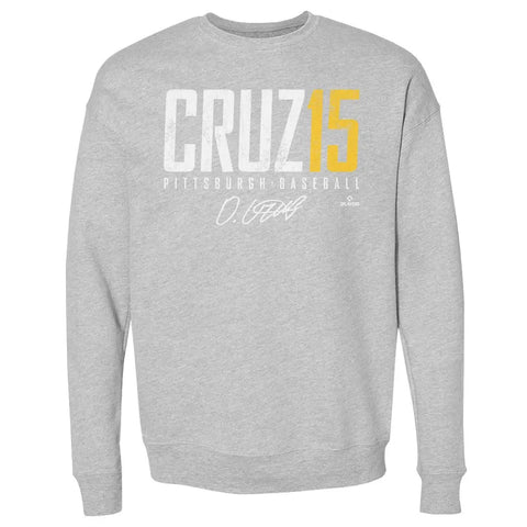 Pittsburgh Pirates Oneil Cruz Men's Crewneck Sweatshirt Men's Crewneck Sweatshirt 500 LEVEL Men's Crewneck Sweatshirt Heather Gray S