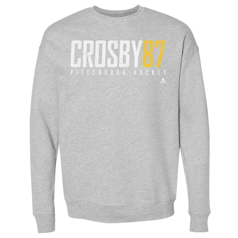 Pittsburgh Penguins Sidney Crosby Men's Crewneck Sweatshirt Men's Crewneck Sweatshirt 500 LEVEL Heather Gray S Men's Crewneck Sweatshirt