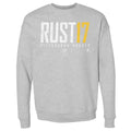 Pittsburgh Penguins Bryan Rust Men's Crewneck Sweatshirt Men's Crewneck Sweatshirt 500 LEVEL Heather Gray S Men's Crewneck Sweatshirt