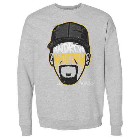 Pittsburgh Pirates Andrew McCutchen Men's Crewneck Sweatshirt Men's Crewneck Sweatshirt 500 LEVEL Heather Gray S Men's Crewneck Sweatshirt