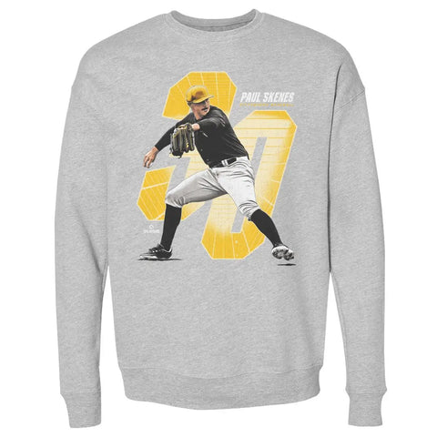 Pittsburgh Pirates Paul Skenes Men's Crewneck Sweatshirt Men's Crewneck Sweatshirt 500 LEVEL Heather Gray S Men's Crewneck Sweatshirt