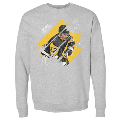 Pittsburgh Penguins Bryan Rust Men's Crewneck Sweatshirt Men's Crewneck Sweatshirt 500 LEVEL Heather Gray S Men's Crewneck Sweatshirt