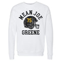 Joe Greene Pittsburgh Helmet Font Men's Crewneck Sweatshirt Men's Crewneck Sweatshirt 500 LEVEL White S Men's Crewneck Sweatshirt