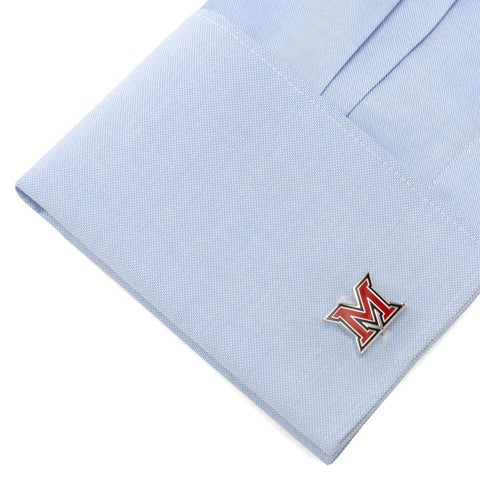 Miami University Cufflinks – NCAA Licensed Gunmetal Enamel Logo Accessories