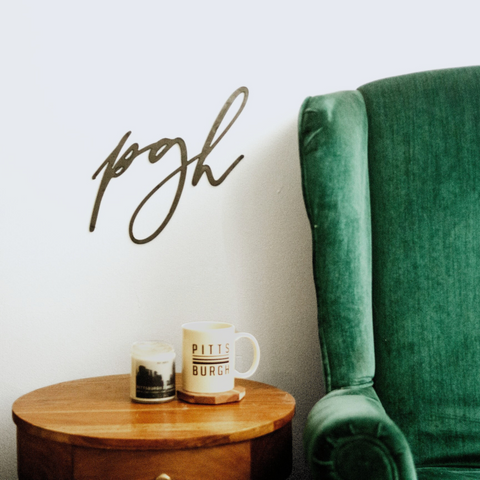 "PGH" Pittsburgh Script Wall Decor