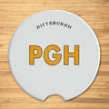 Pittsburgh PGH Ceramic Car Coaster - 1 Pack - Single Coaster Car Coaster The Doodle Line   