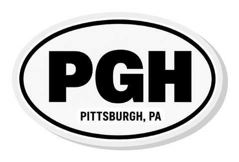 PGH Pittsburgh Euro Oval Vinyl Sticker