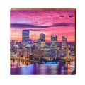 Pittsburgh Sunset Skyline | Wall Art Print on Real Wood  Mill Wood Art   