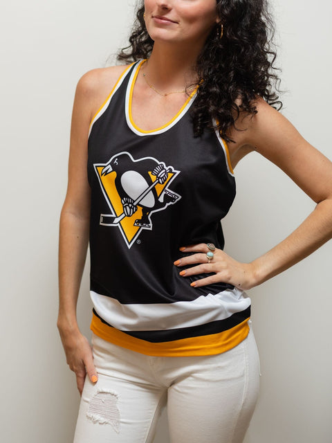 Pittsburgh Penguins Women's Racerback Hockey Tank Hockey tanks Bench Clearers   