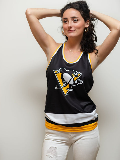 Pittsburgh Penguins Women's Racerback Hockey Tank Hockey tanks Bench Clearers   