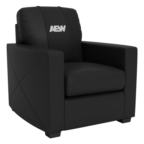 Silver Club Chair with  All Elite Wrestling Primary White Logo