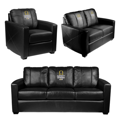 Silver Club Chair with AEW Kenny Omega Logo