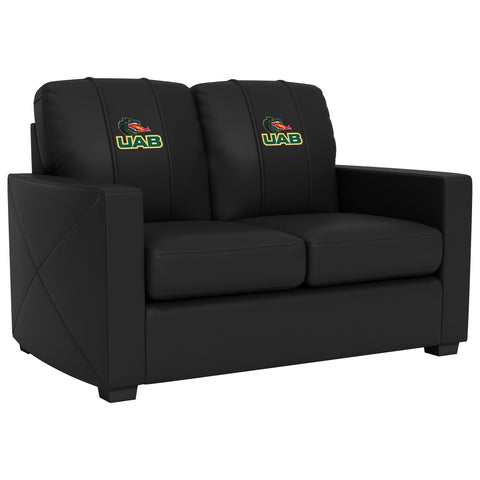 Silver Loveseat with Alabama Birmingham Blazers Spirit Logo