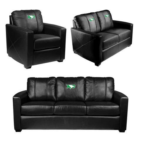 Silver Club Chair with University of North Dakota Primary Logo